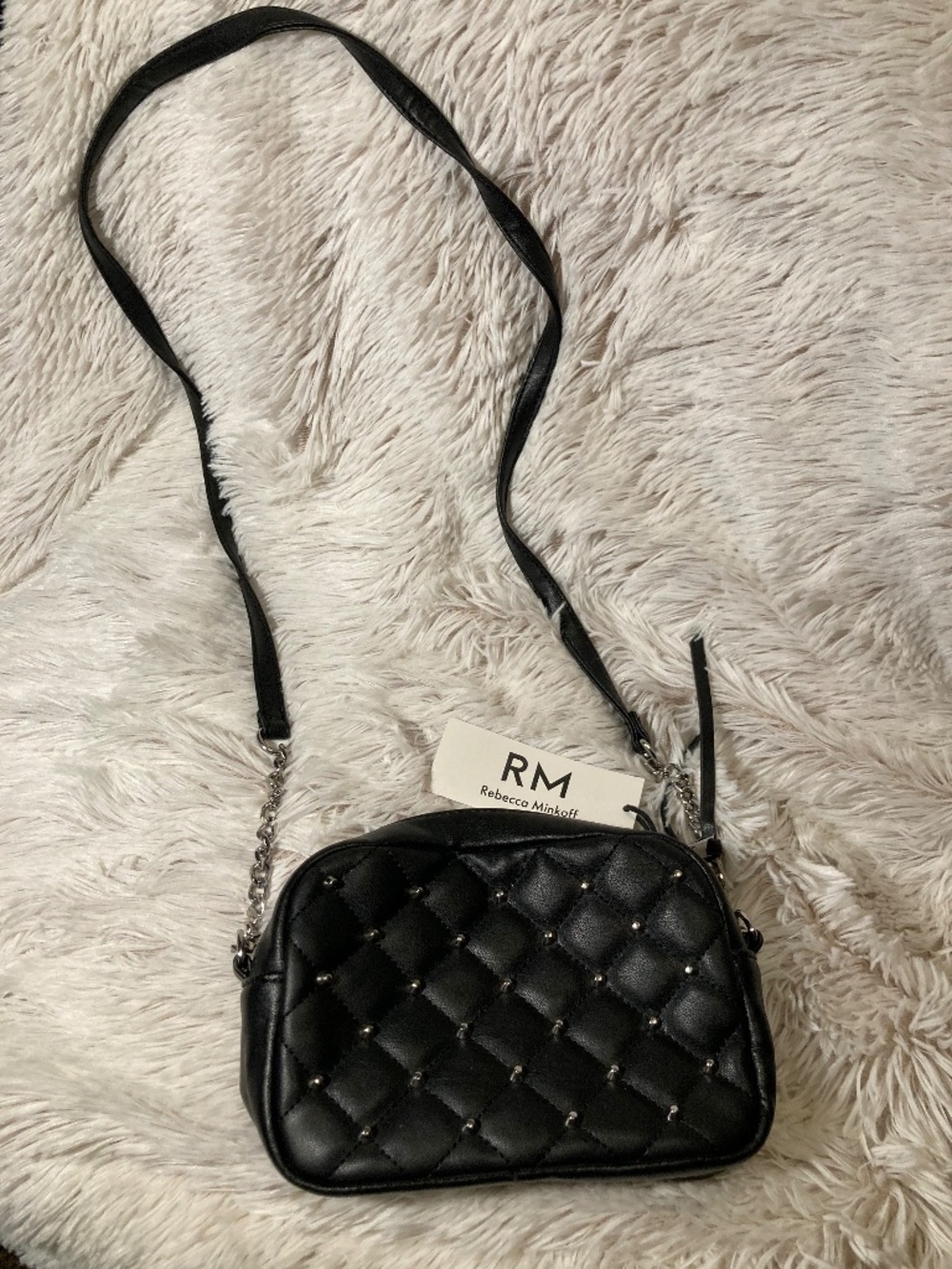 Womens Rebecca Minkoff Diamond Quilt Studded Small Crossbody NWT